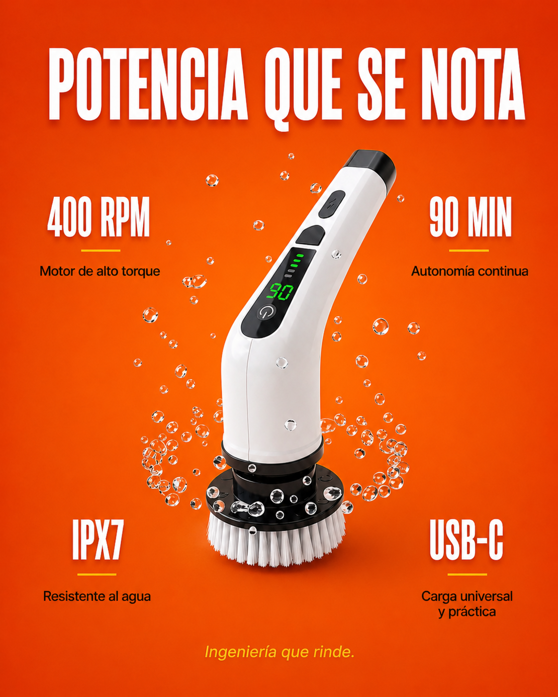 GiroClean™ 9 EN 1 - Cepillo giratorio para una limpieza profunda