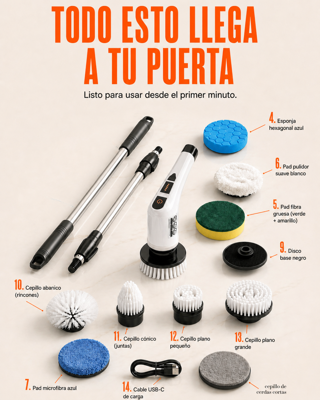 GiroClean™ 9 EN 1 - Cepillo giratorio para una limpieza profunda