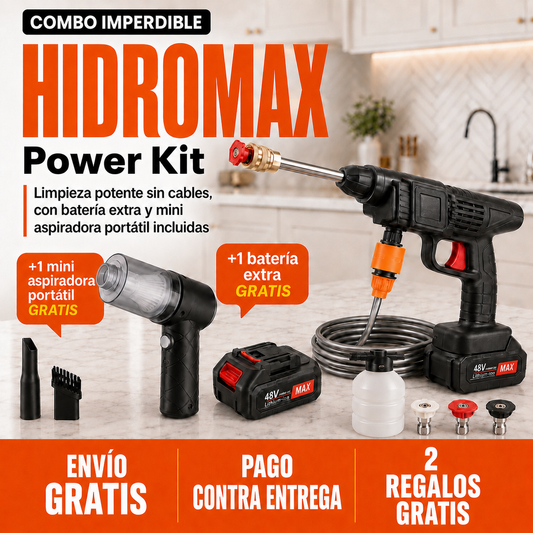 Combo: Hidrolavadora HydroMax + Mini Aspiradora de REGALO 🎁
